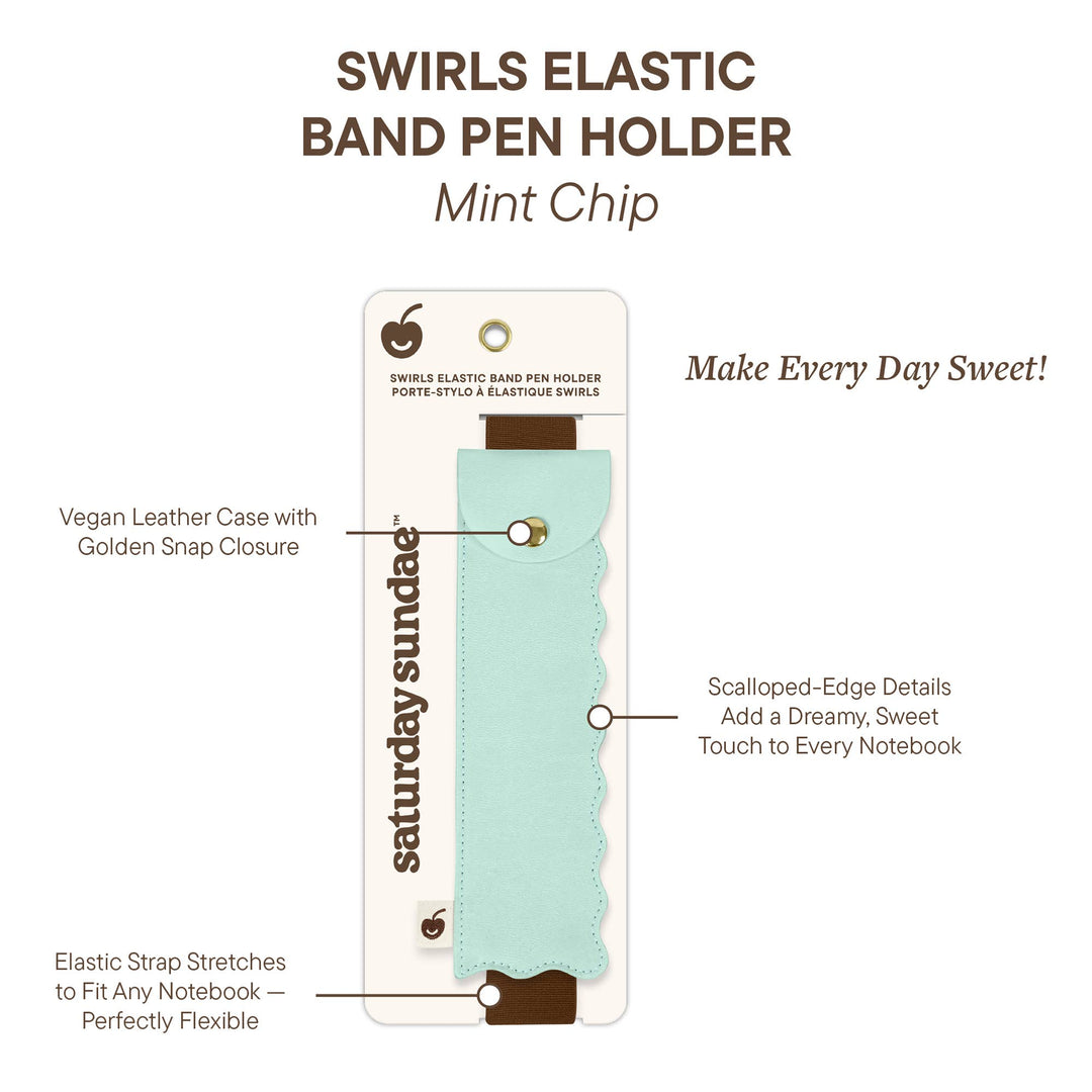Studio Oh! Mint Chip Swirls Elastic Band Pen Holder