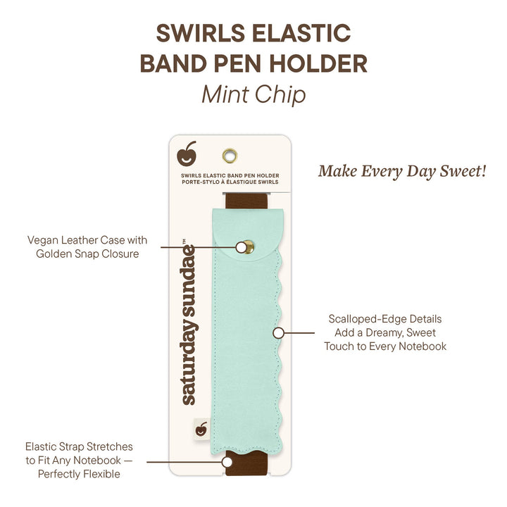 Studio Oh! Mint Chip Swirls Elastic Band Pen Holder