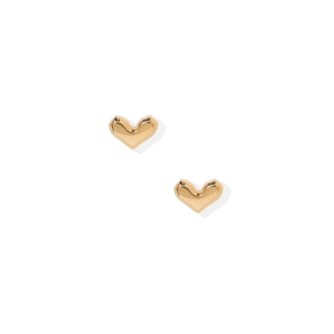 Linny Co Screwback Stud Earrings - Fable Heart Gold