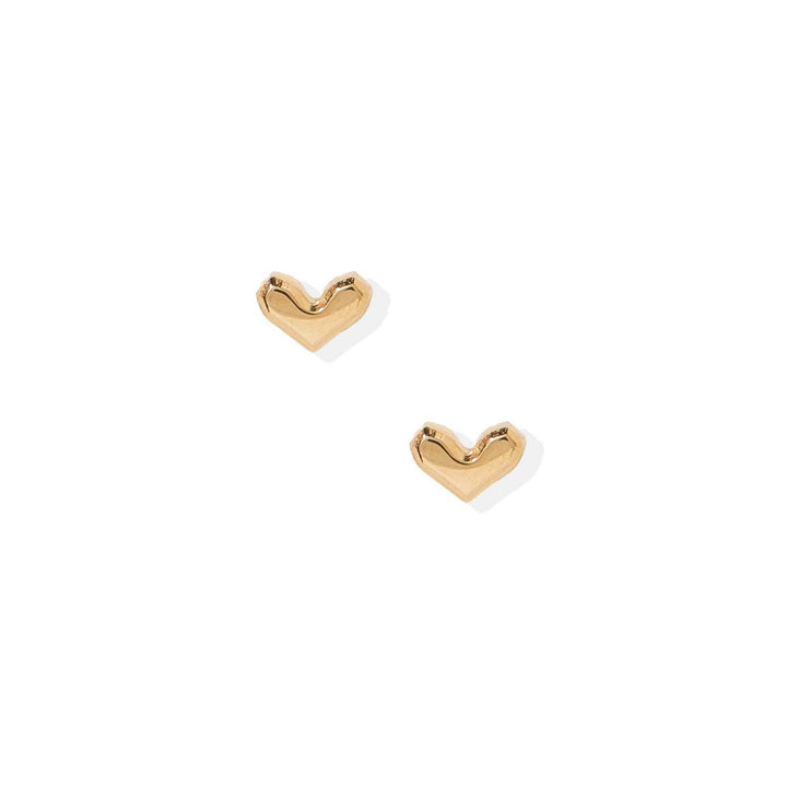 Linny Co Screwback Stud Earrings - Fable Heart Gold