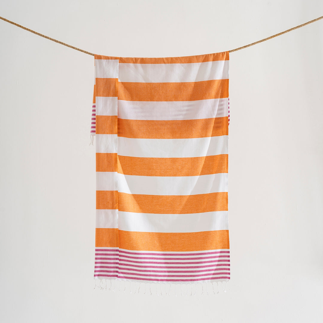 Kikoya Beach Towels Light Weight Corporate Gift Bachelorette Bridal - Orange/Pink