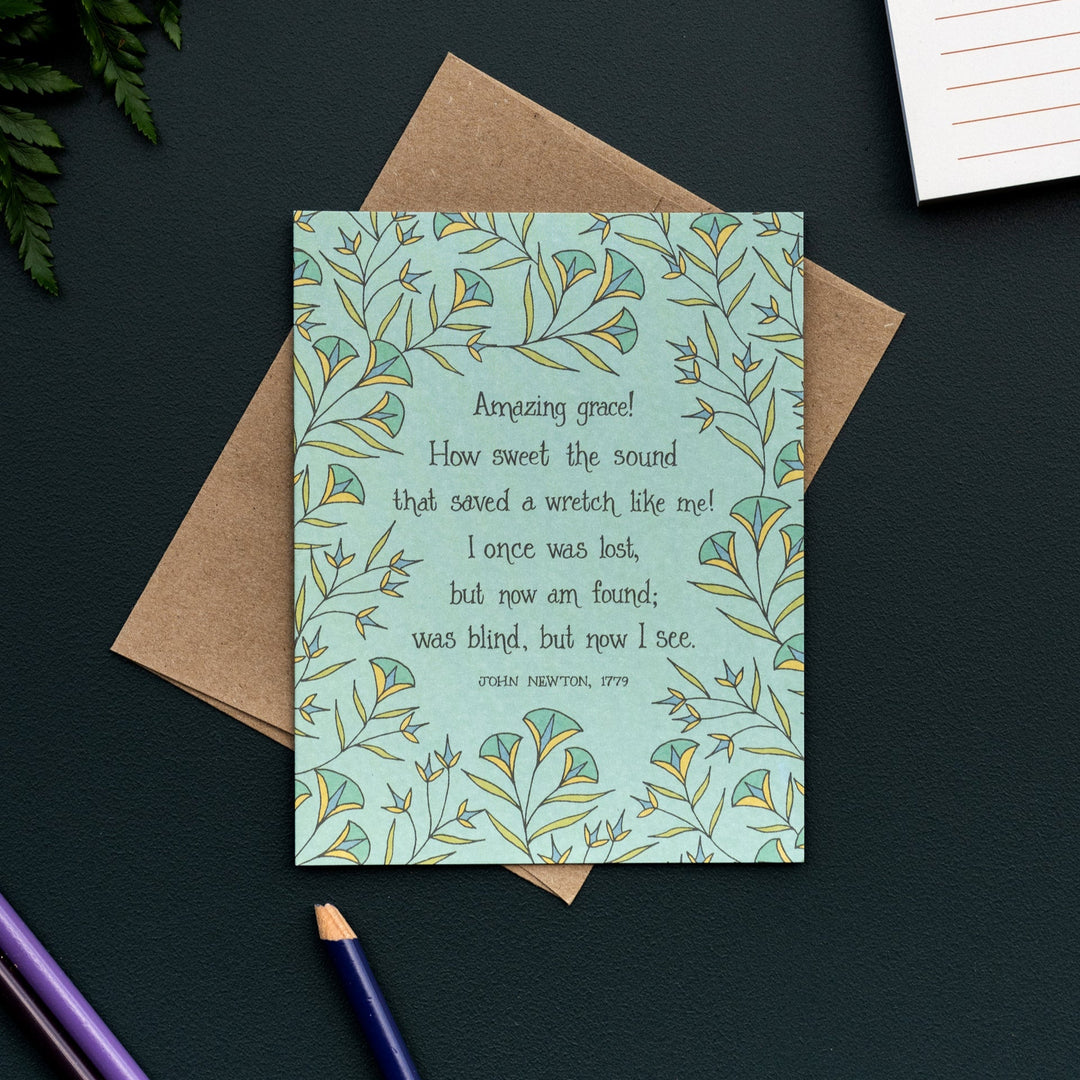 Little Things Studio Amazing Grace Hymn Greeting Card