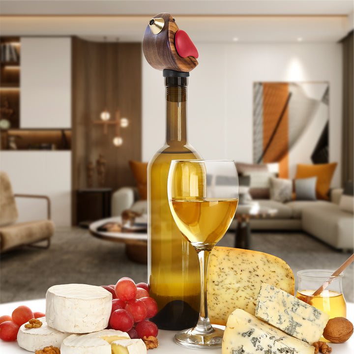 Totally Bamboo Songbird Specialties® Wine Bottle Pourer, Red