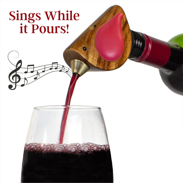 Totally Bamboo Songbird Specialties® Wine Bottle Pourer, Red