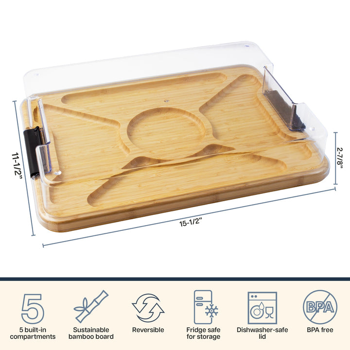 Totally Bamboo Flip, Serve & Store® Charcuterie Board with Locking Lid