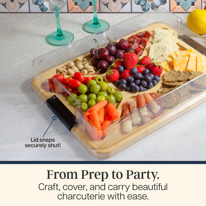 Totally Bamboo Flip, Serve & Store® Charcuterie Board with Locking Lid