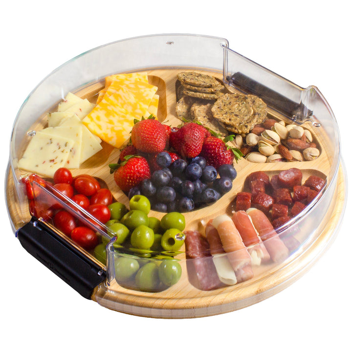 Totally Bamboo Flip, Serve & Store® Round Charcuterie Board with Locking Lid