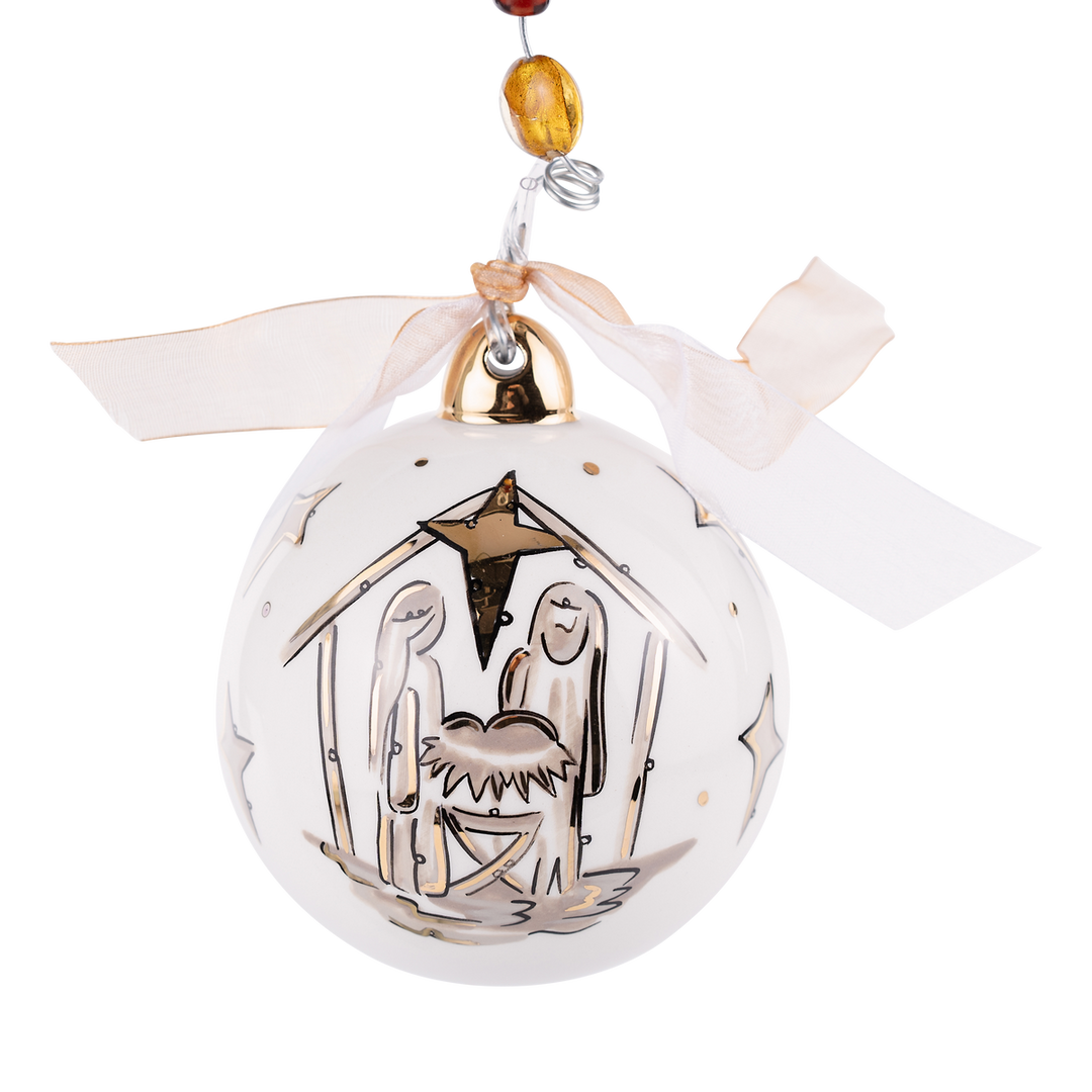 Glory Haus Gold Star Oh Holy Night Ornament