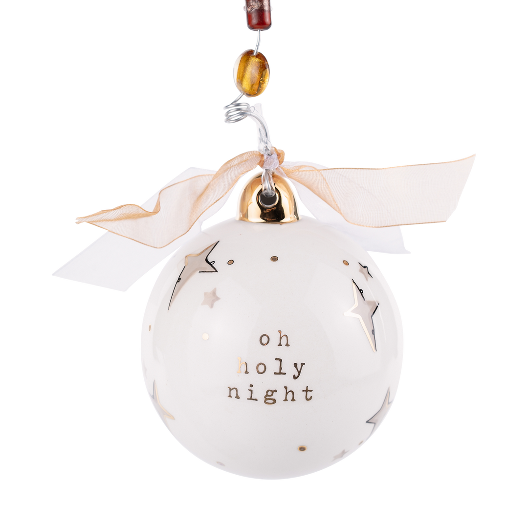 Glory Haus Gold Star Oh Holy Night Ornament