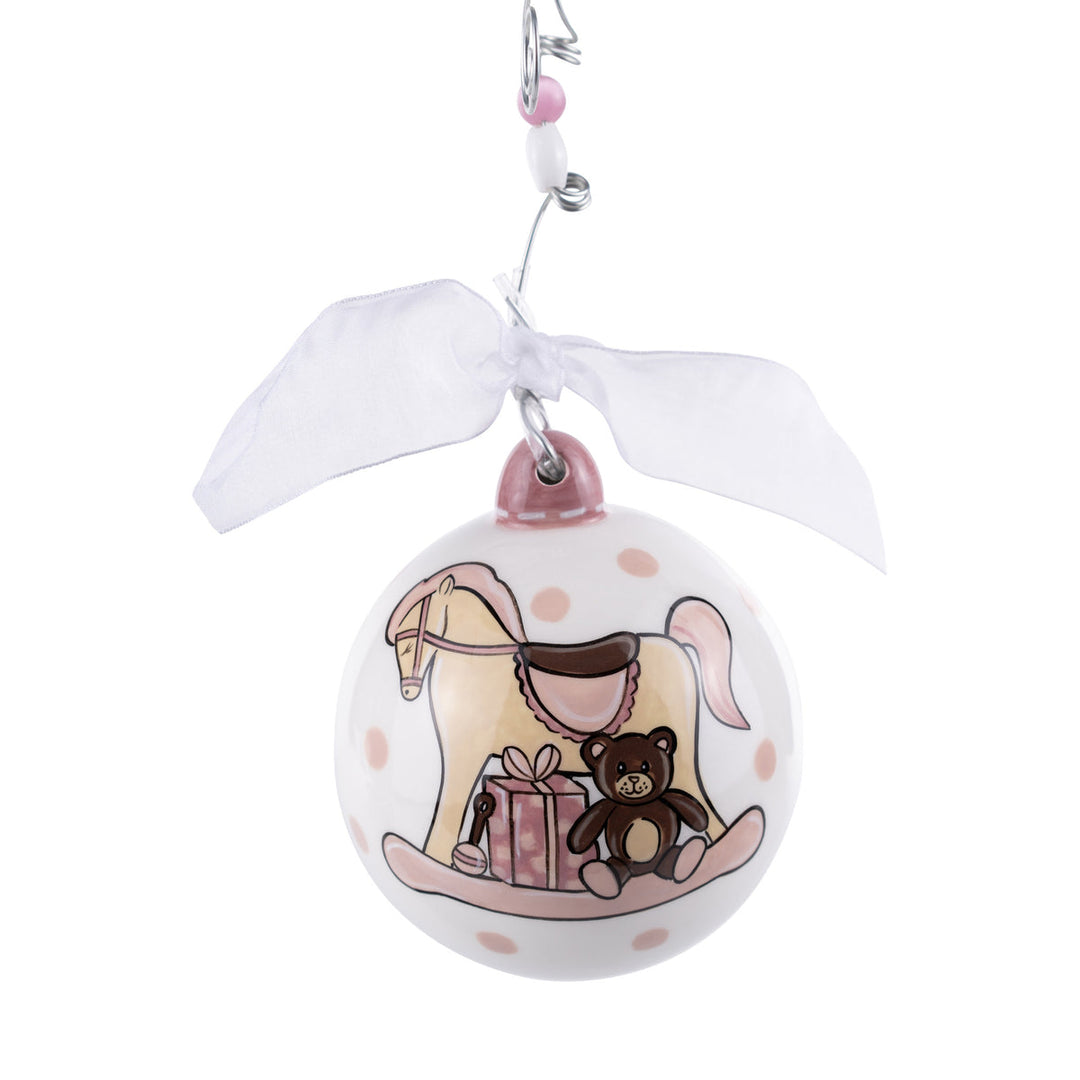 Glory Haus Baby's 1st Pink Rocking Horse Ornament