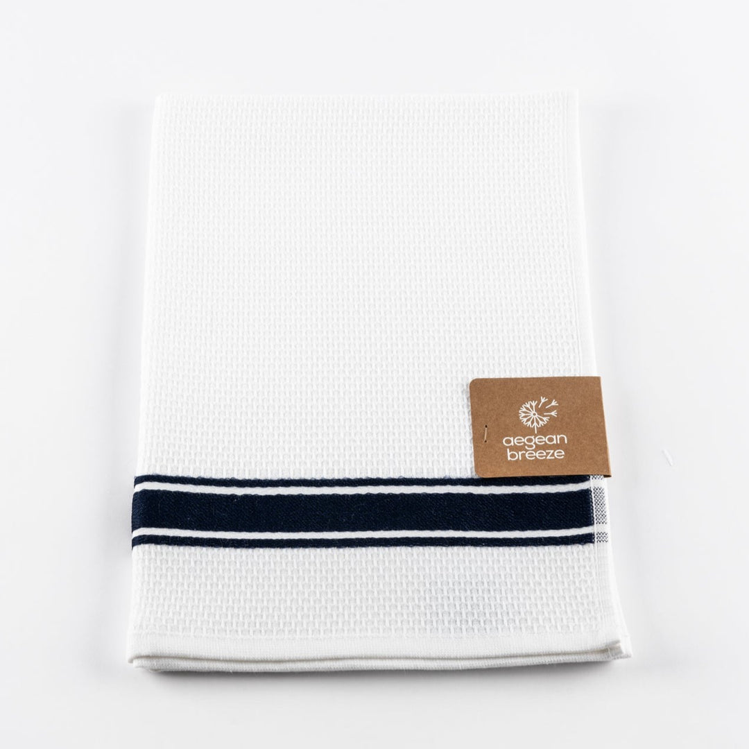 Coccinella Stripe Kitchen Towel - White/Navy