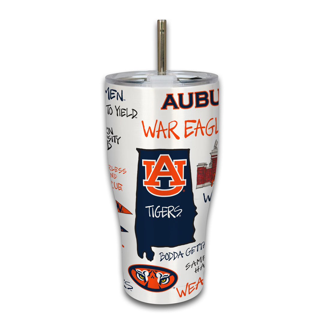 Magnolia Lane Icon Metal Tumbler - Auburn