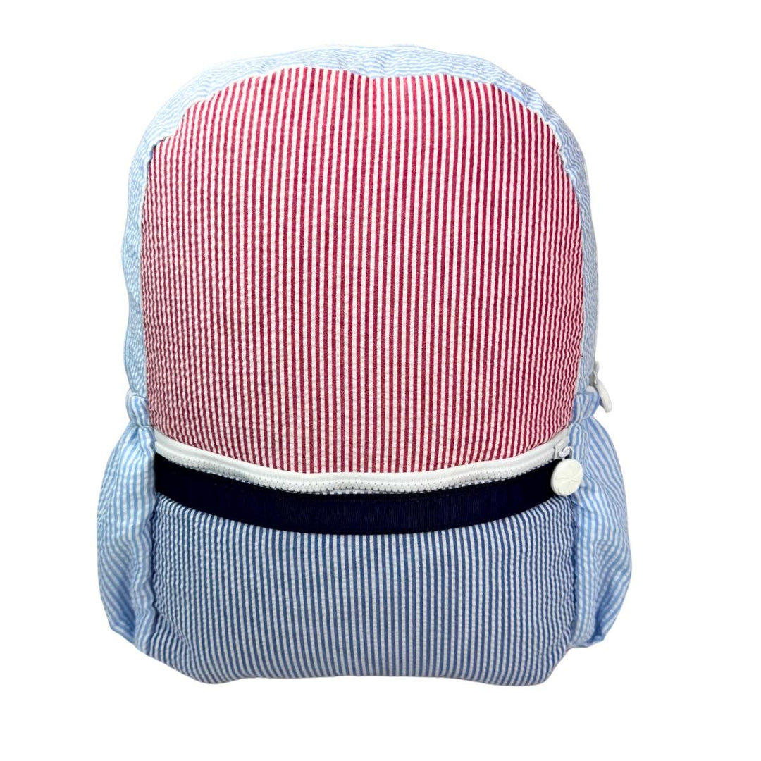 Mint Medium Backpack - Yankee Doodle Seersucker