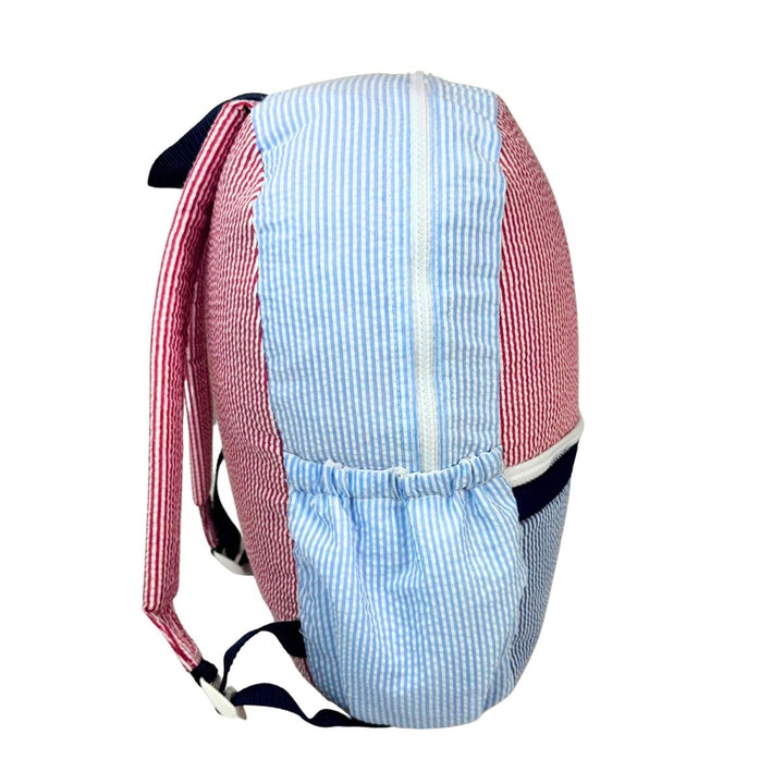 Mint Medium Backpack - Yankee Doodle Seersucker