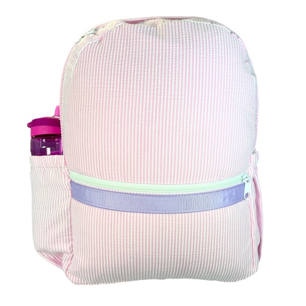 Mint Medium Backpack w/Pocket - Princess Seersucker