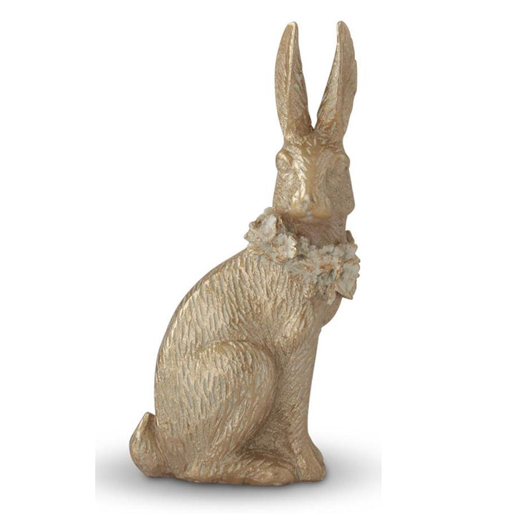 K & K Interiors Gold Resin Easter Bunny - 7.5" Style 1