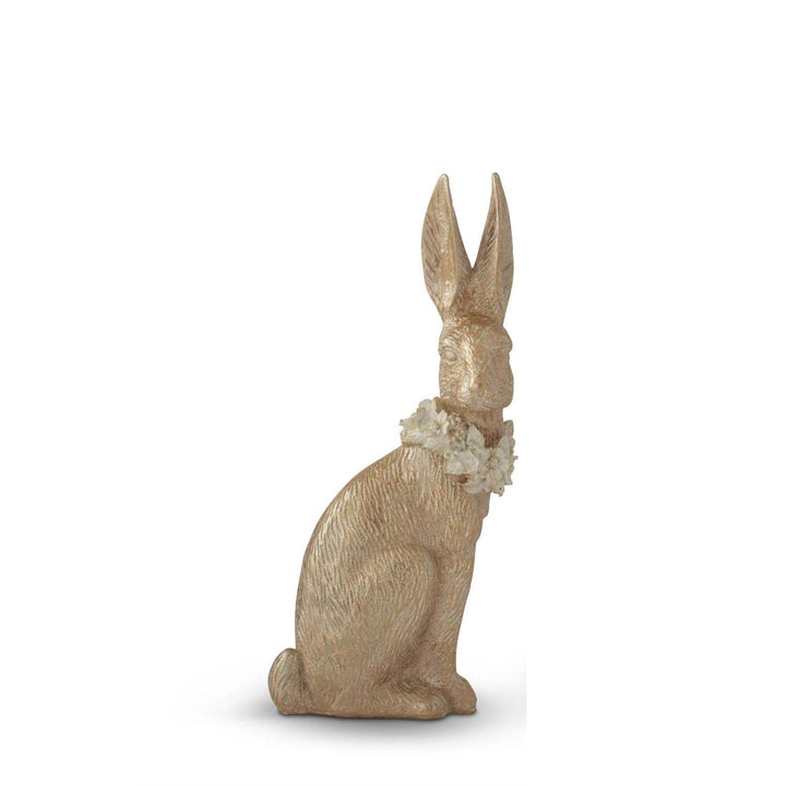 K & K Interiors Gold Resin Easter Bunny - 13.5"