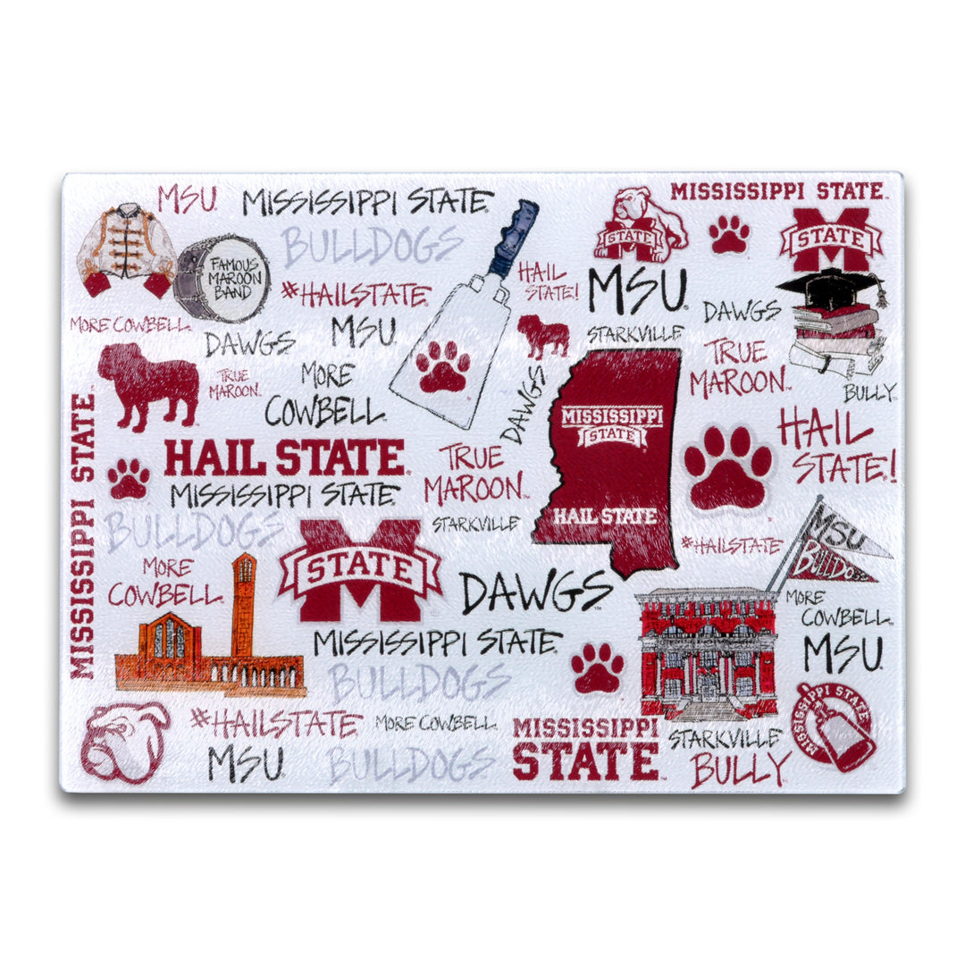 Magnolia Lane Tempered Glass Board - Mississippi State