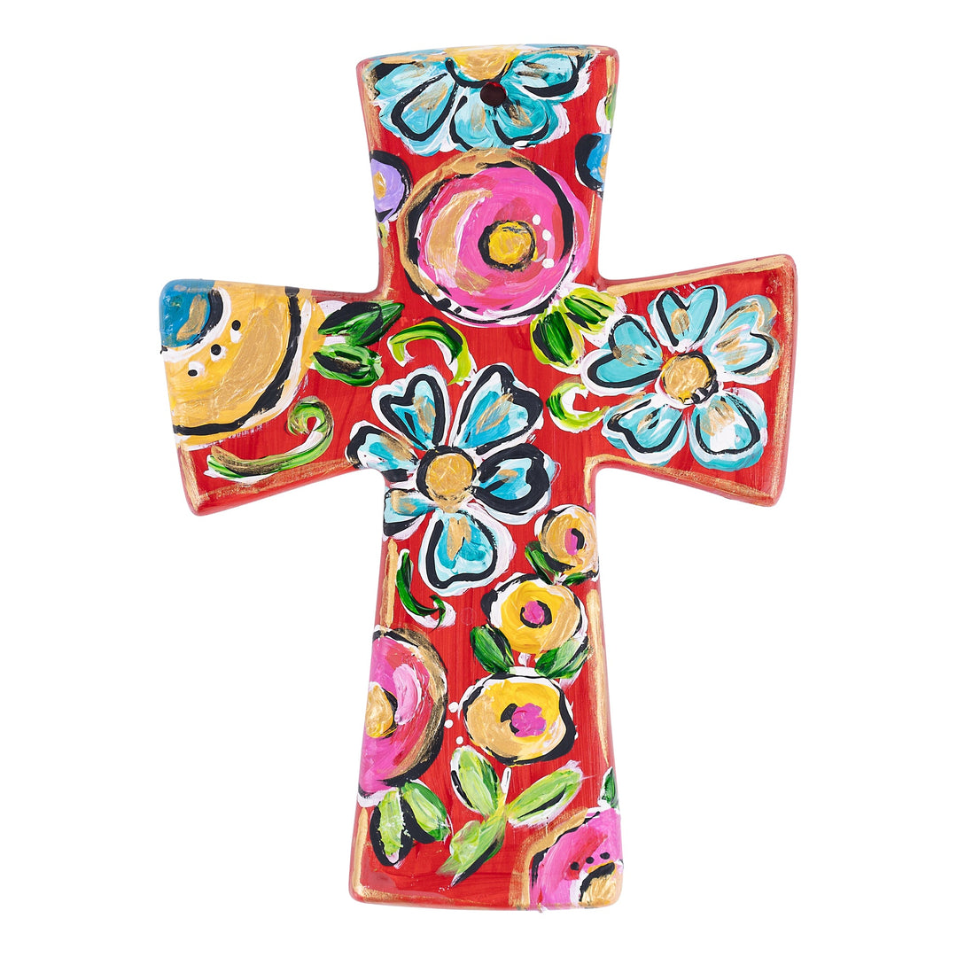 Glory Haus Red Floral Cross