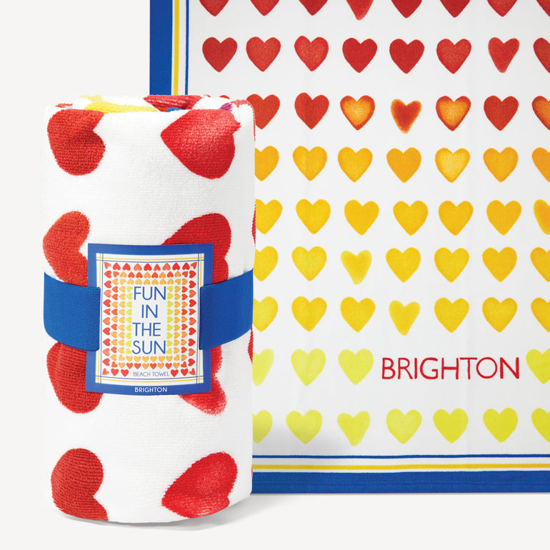 Brighton Ombre Heart Beach Towel