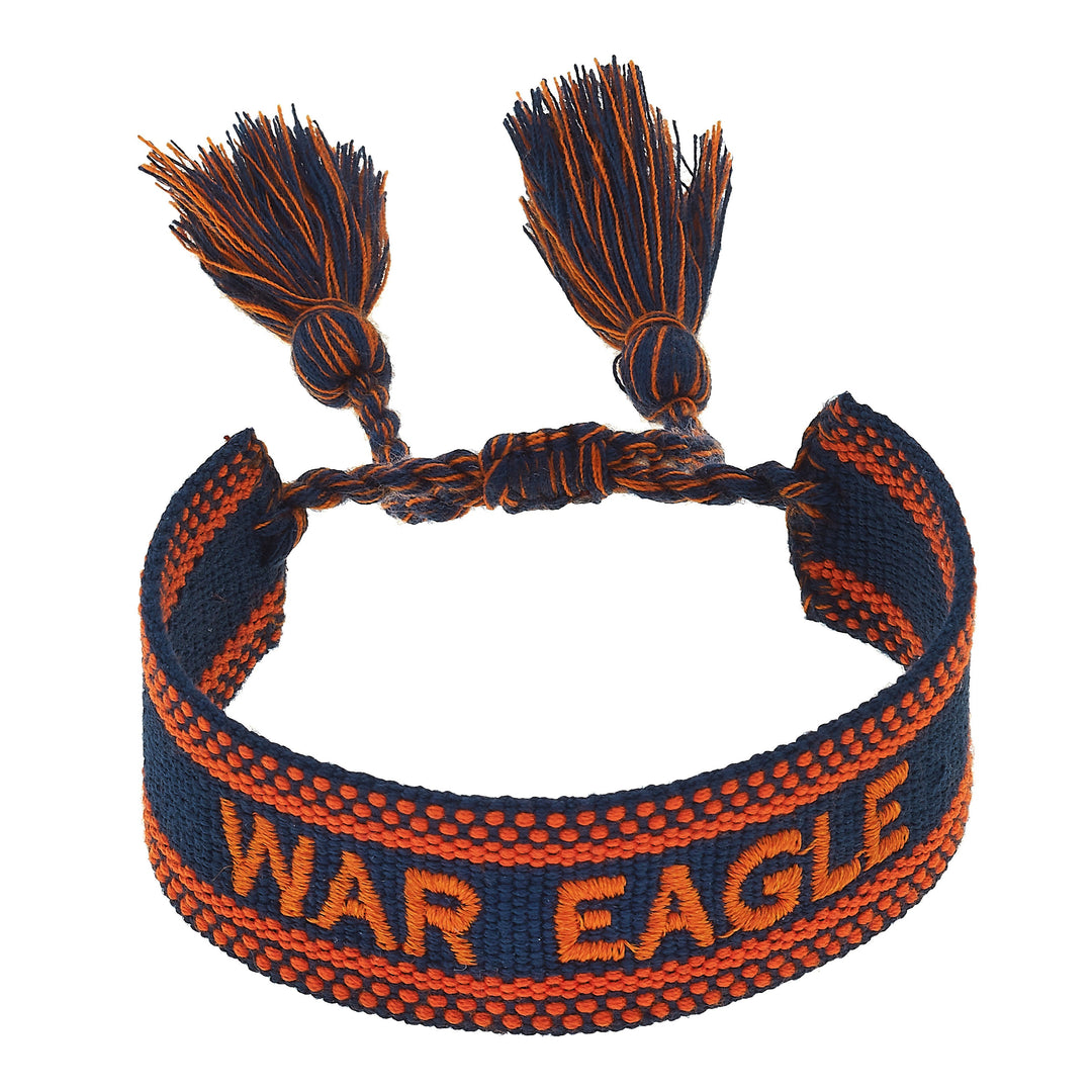 Canvas Woven Tassel Bracelet - Auburn Tigers