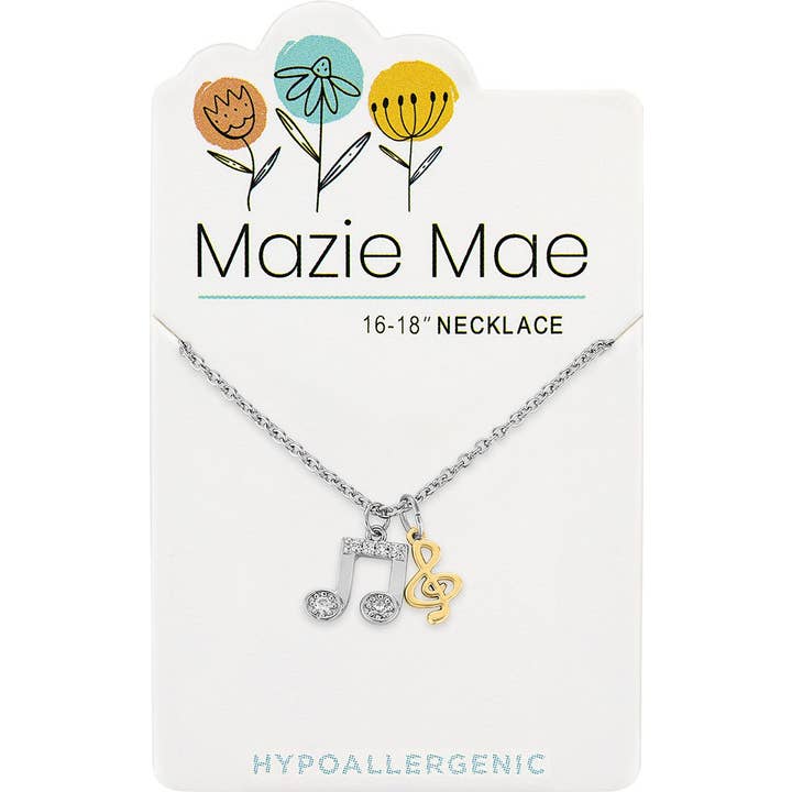Mazie Mae Silver Two-Toned Music Necklace