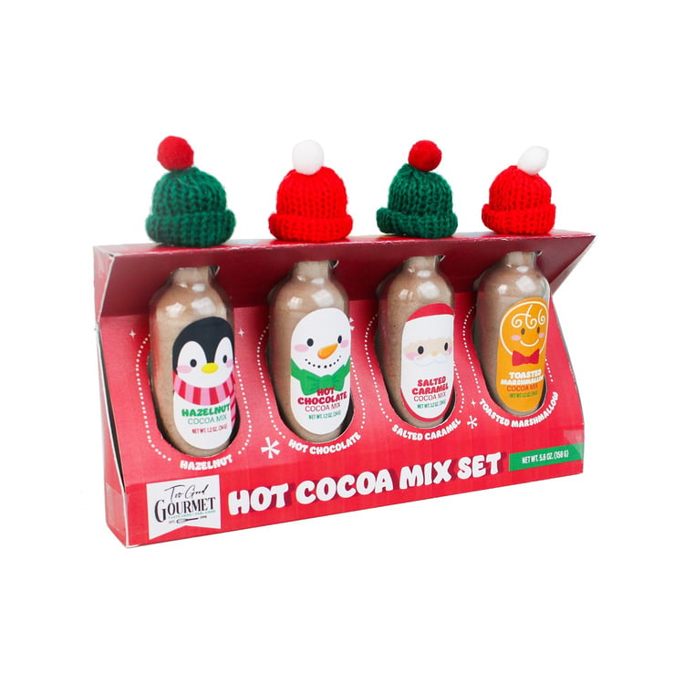 Too Good Gourmet 4 part Jar Set with Hats Chocolate Cocoa Mix