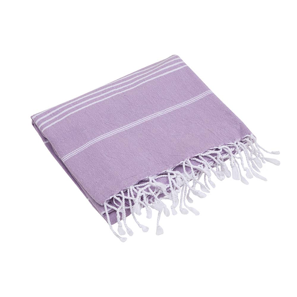 Kikoya Colorful Turkish Beach Towel Hamam Fouta Sarong Spa Pool Bath - Lillac