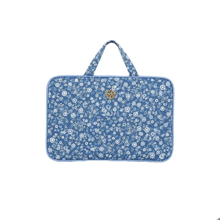 Mary Square Cosmetic Bag Toiletry - Petal Charm Blue