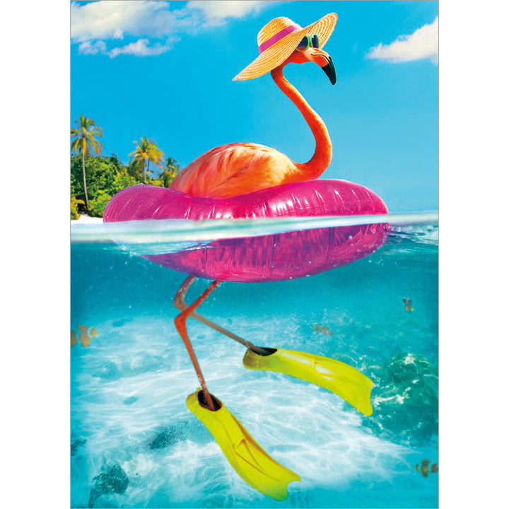 Avanti Press Flamingo in Flamingo Float Birthday Card