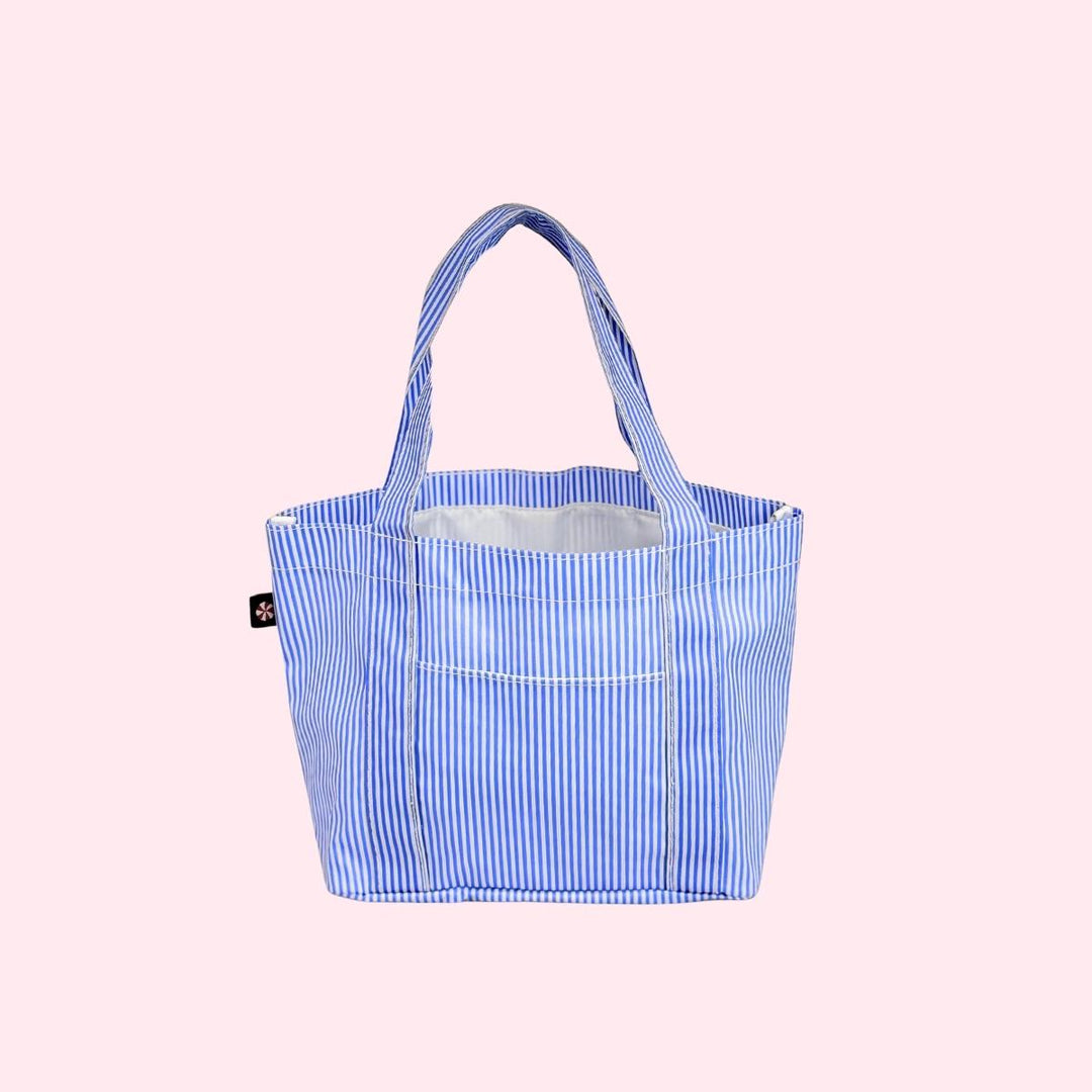 Mint Mini Mama Tote - Navy Preppy Stripe