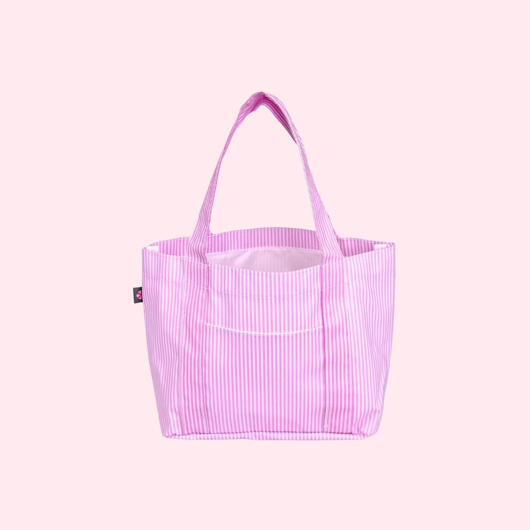 Mint Mini Mama Tote - Pink Preppy Stripe