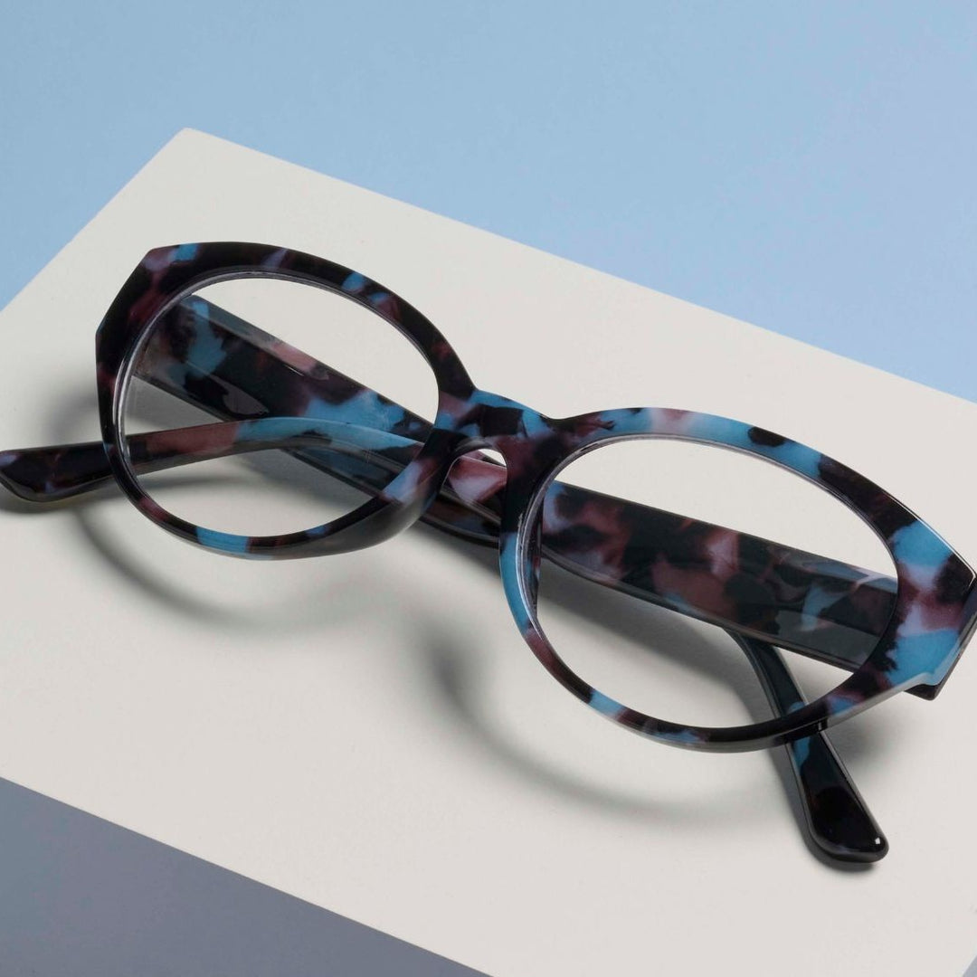 Peepers Sloane Glasses - Light Blue Botanico