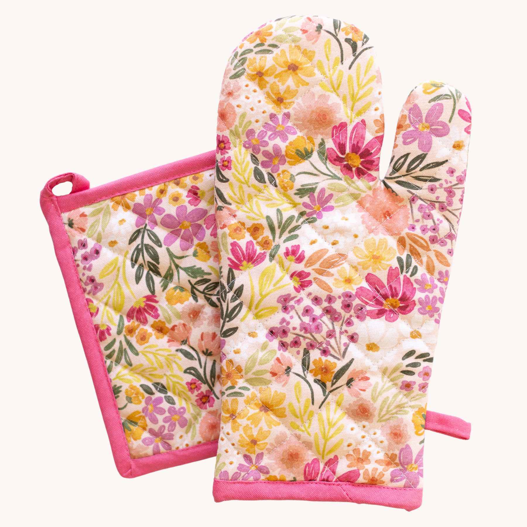 Elyse Breanne Oven Mitt & Pot Holder Set - Primrose Petals