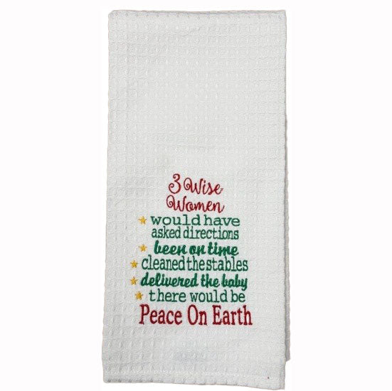 Hanging By A Thread Waffle Weave Towel - 3 Wise Women