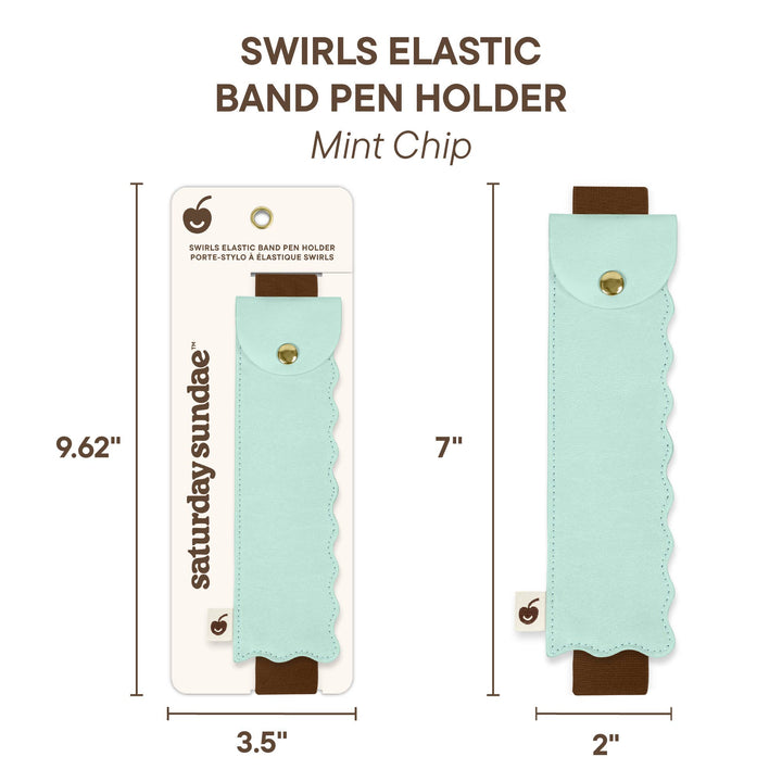 Studio Oh! Mint Chip Swirls Elastic Band Pen Holder