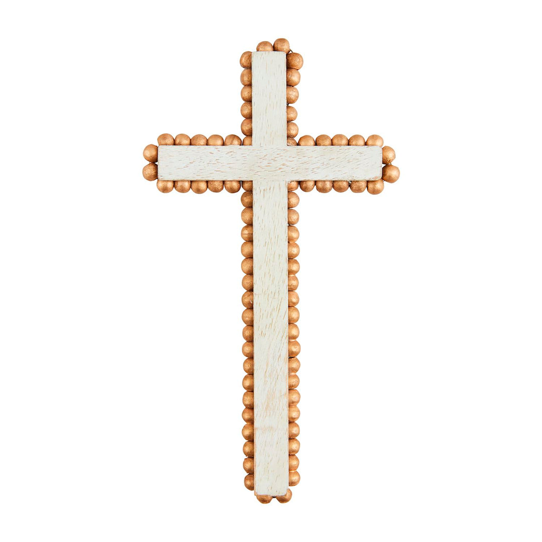 Mud Pie Gold Bead Cross Sitter - Medium