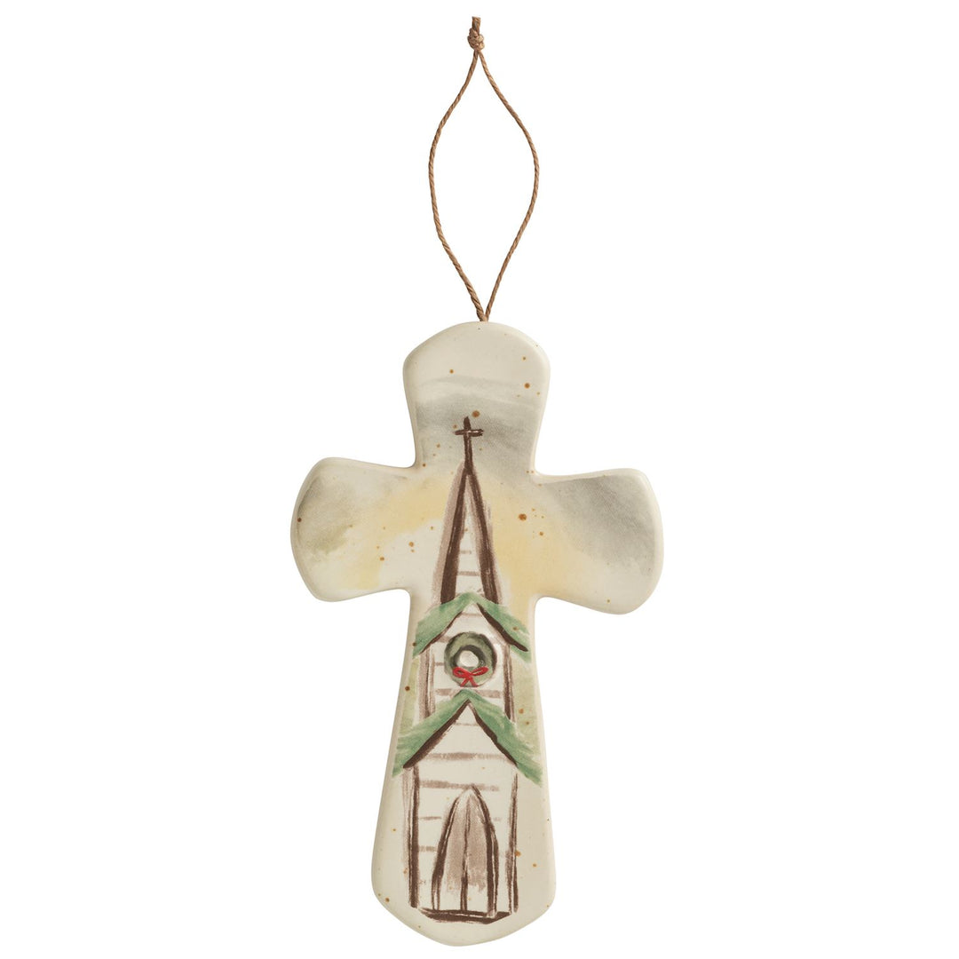 Mud Pie Ceramic Nativity Cross - Church