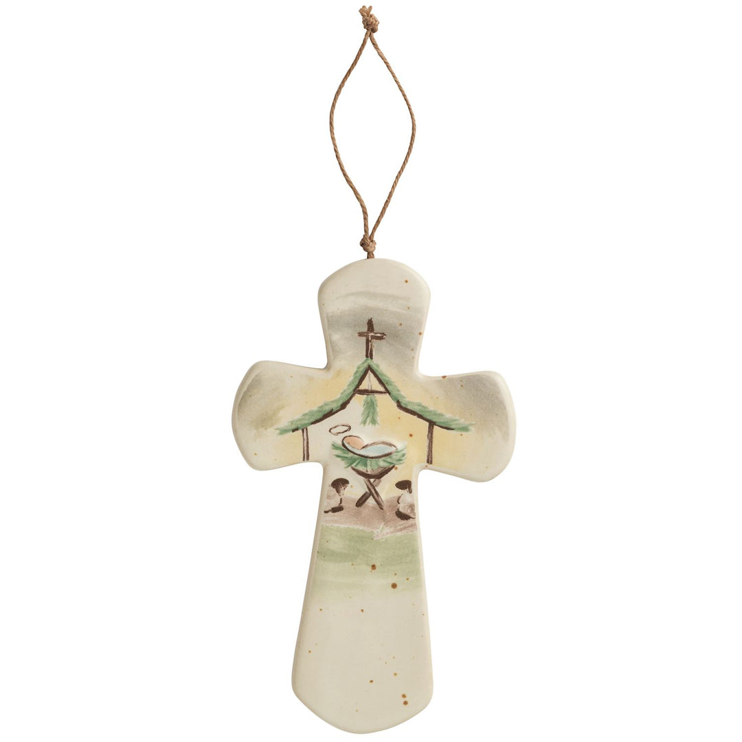 Mud Pie Ceramic Nativity Cross - Manger