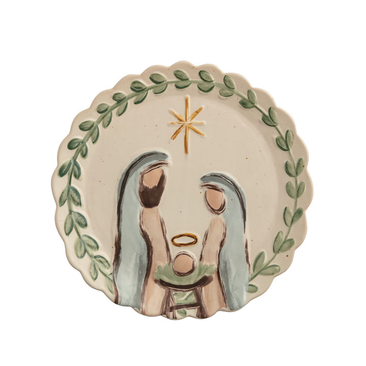 Mud Pie Nativity Round Platter