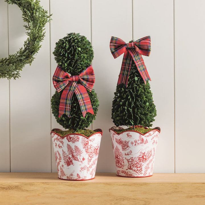 Mud Pie Large Toile Boxwood Topiary
