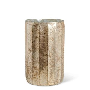 K & K Interiors Champagne Mercury Glass Container - 8.25"