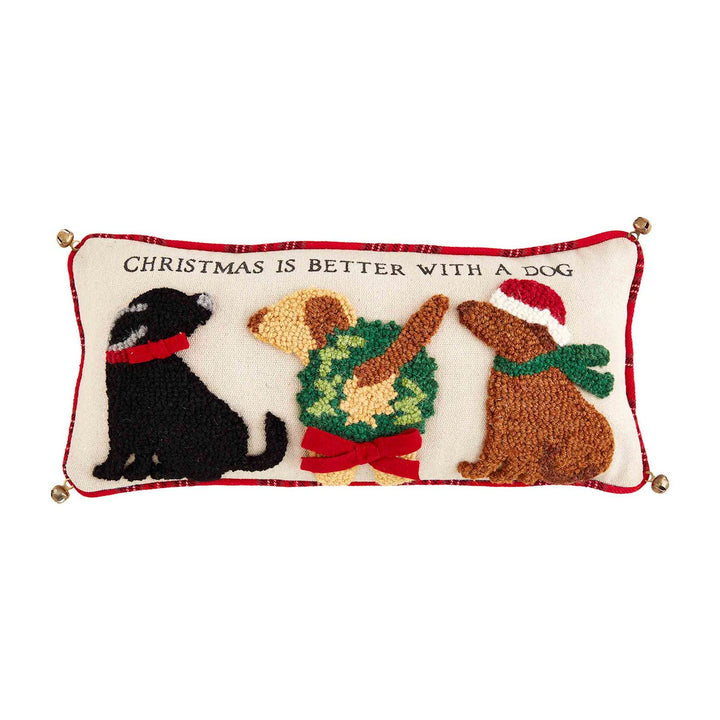 Mud Pie Christmas Is Better Dog Hooked Pillow