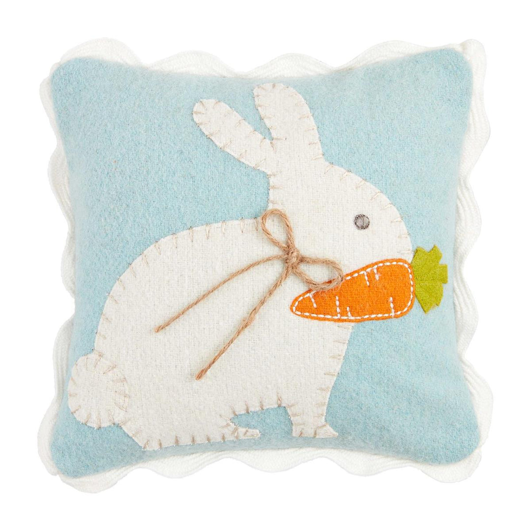 Mud Pie Spring Felted Pillow - Bunny Carrot Mini