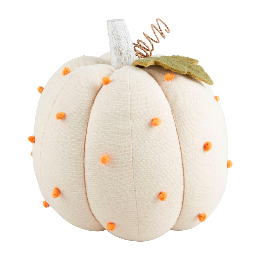 Mud Pie French Knot Pumpkin - Cream