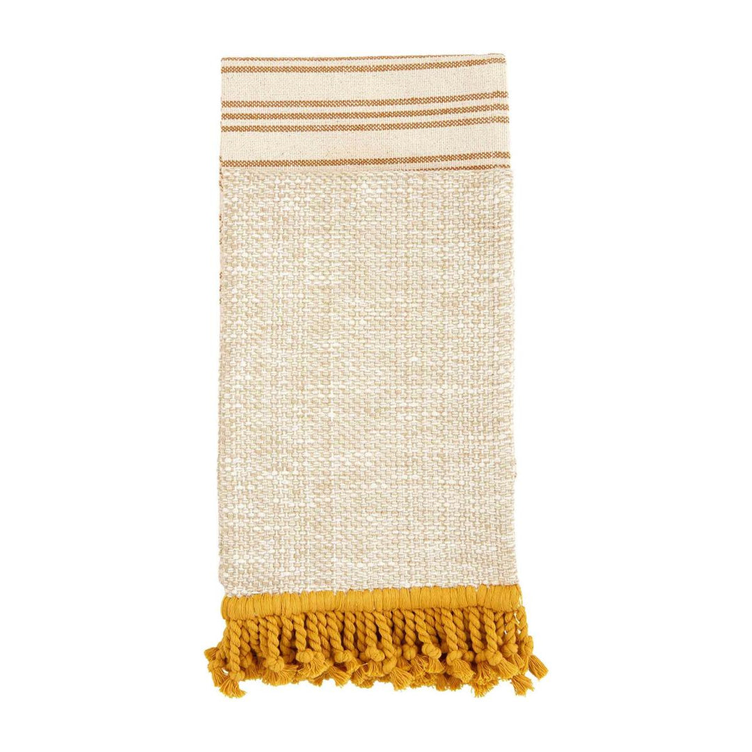 Mud Pie Cotton Fringe Towel Set - Mustard