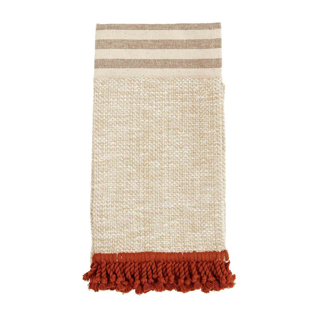 Mud Pie Cotton Fringe Towel Set - Orange