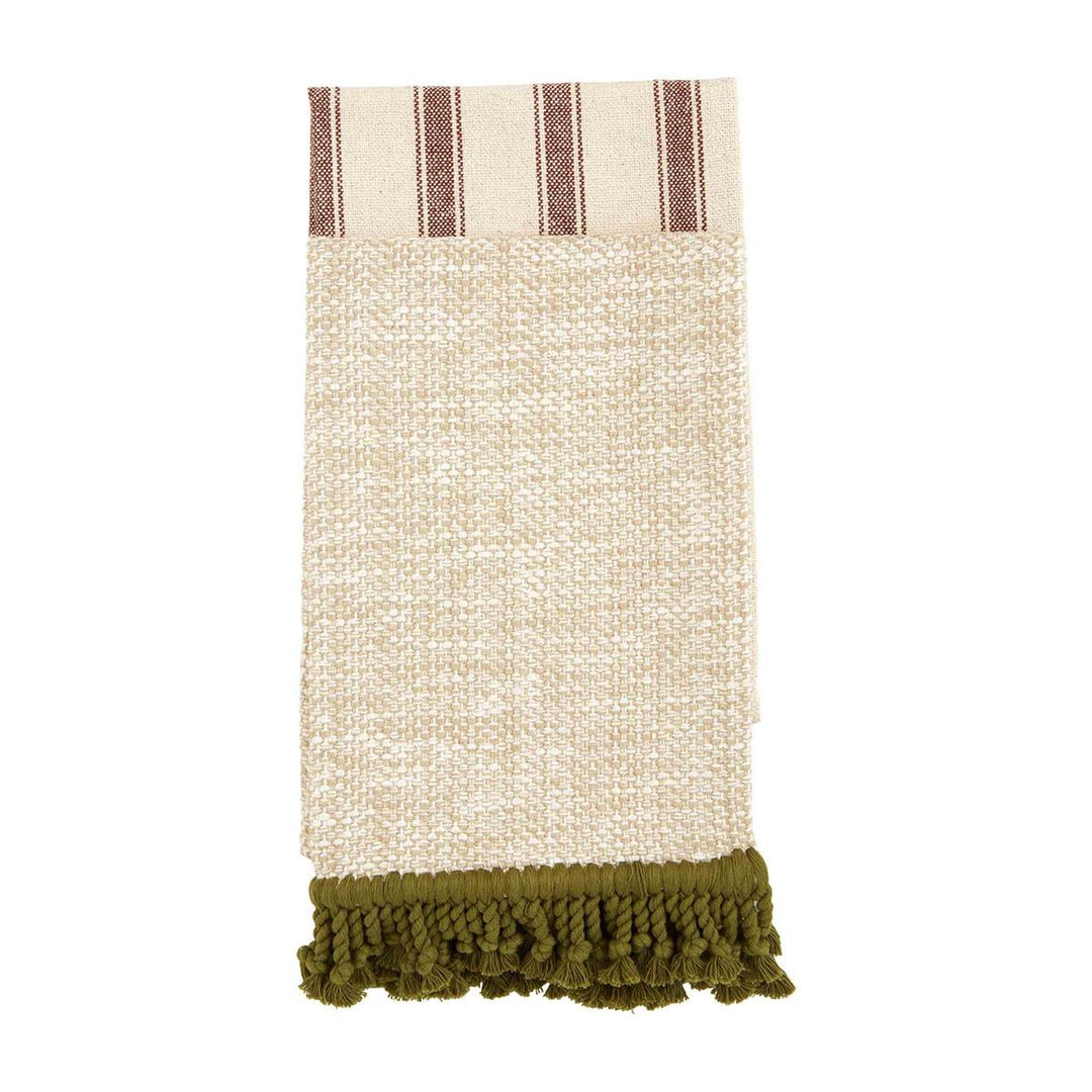 Mud Pie Cotton Fringe Towel Set - Green