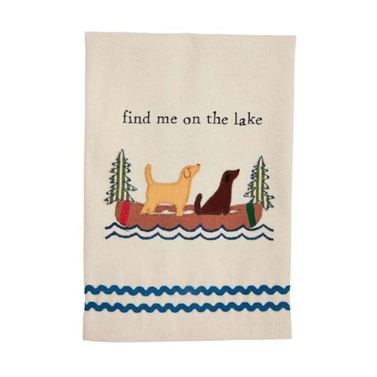 Mud Pie Lake Applique Towel - Find Me