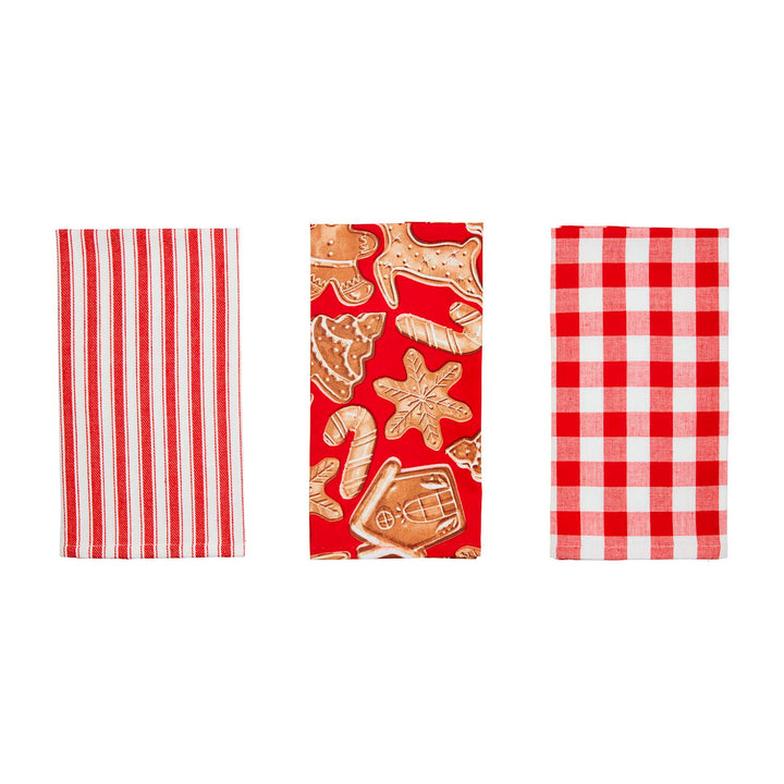 Mud Pie Cookie Christmas House Set of 3 towels